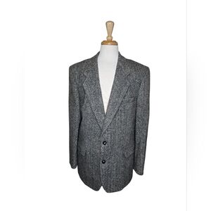 Vintage Harris Tweed Eaton Wool Blazer Herringbone Wedding Guest Graduation